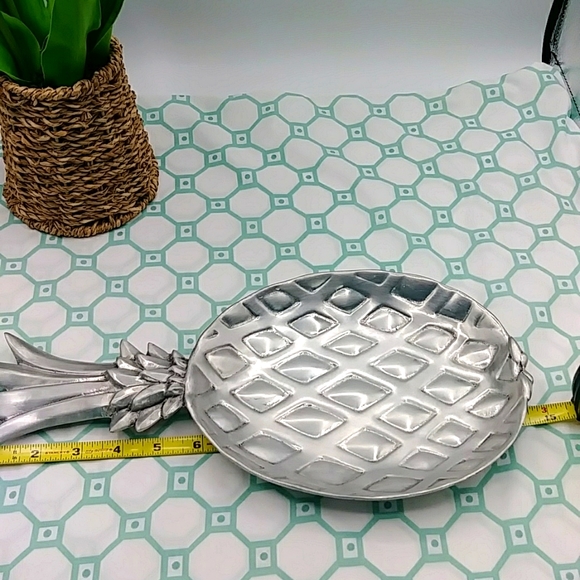 🍓2x HP! Bruce Cox Hand forged cast aluminum Pineapple Dish. Vintage - Picture 5 of 5